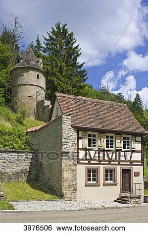City wall with Torwaerterhaeuschen, Horb am Neckar, Baden-Wuerttemberg, Germany, Europe View Large Photo Image Stock Photograph - City wall with Torwaerterhaeuschen, Horb am Neckar, Baden-Wuerttemberg, Germany, Europe . Fotosearch