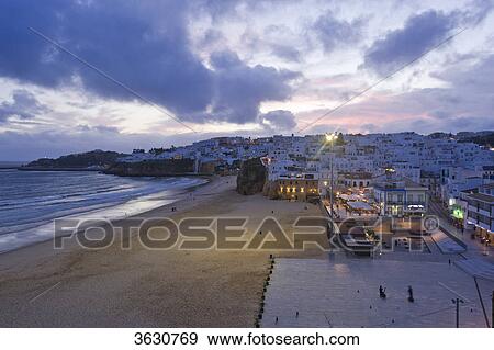 Cityscape with beach, Albufeira, Algarve, Portugal View Large Photo Image Stock Photo - Cityscape with beach, Albufeira, Algarve, Portugal . Fotosearch