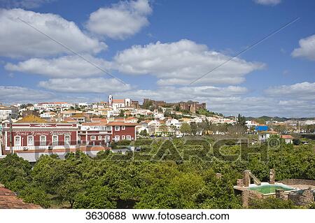 Cityscape with Cathedral Sé and castle, Silves, Algarve, Portugal View Large Photo Image Stock Photo - Cityscape with Cathedral Sé and castle, Silves, Algarve, Portugal . Fotosearch
