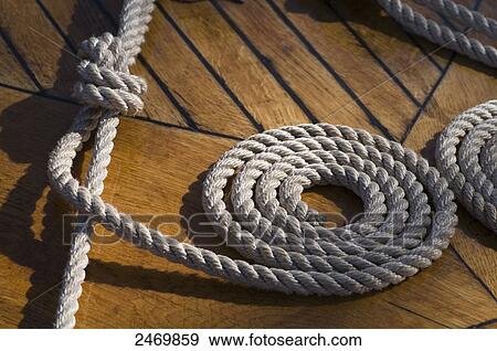 Stock Photo - Close-up of coil of rope . Fotosearch