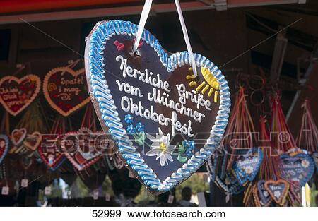 Close-up of gingerbread heart in store, Oktoberfest, Munich, Bavaria, Germany View Large Photo Image Stock Photo - Close-up of gingerbread heart in store, Oktoberfest, Munich, Bavaria, Germany . Fotosearch