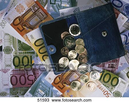 Close-up of leather wallet with European Union coin falling out View Large Photo Image Stock Image - Close-up of leather wallet with European Union coin falling out . Fotosearch