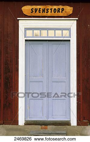 Closed door of house, Svenstorp, Sweden View Large Photo Image Stock Photograph - Closed door of house, Svenstorp, Sweden . Fotosearch
