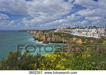 Coast at Carvoeiro, Algarve, Portugal View Large Photo Image Stock Photo - Coast at Carvoeiro, Algarve, Portugal . Fotosearch