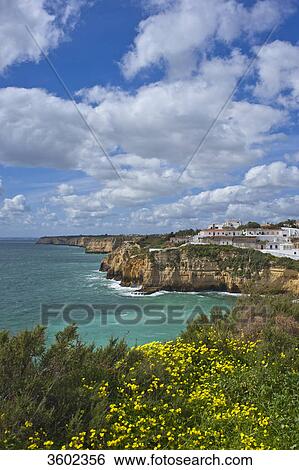 Coast at Carvoeiro, Algarve, Portugal View Large Photo Image Stock Photograph - Coast at Carvoeiro, Algarve, Portugal . Fotosearch