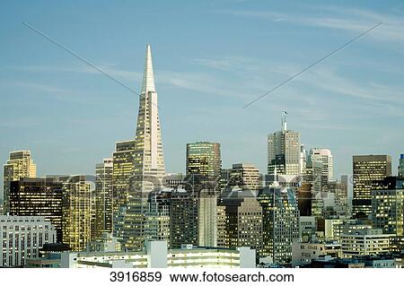 Downtown with Transamerica Pyramid, San Francisco, California, USA View Large Photo Image Stock Photo - Downtown with Transamerica Pyramid, San Francisco, California, USA . Fotosearch