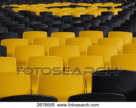 Stock Photo - Empty chairs in theatre, Locarno, Tessin Canton, Switzerland . Fotosearch