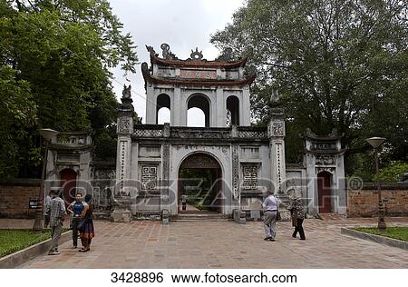 Stock Photograph - Entrance of a temple complex, Vietnam . Fotosearch