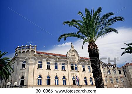 Exterior view of the Duke Palace in the old quarter of Trogir, Croatia, low angle view View Large Photo Image Stock Photography - Exterior view of the Duke Palace in the old quarter of Trogir, Croatia, low angle view . Fotosearch