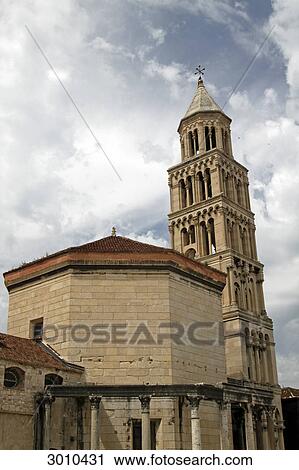 Exterior view of the Sveti Duje Cathedral, Split, Croatia, wide-angle View Large Photo Image Stock Image - Exterior view of the Sveti Duje Cathedral, Split, Croatia, wide-angle . Fotosearch