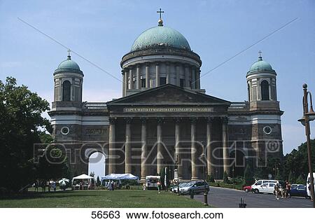 Facade of basilica, Esztergom, Hungary, Europe  View Large Photo Image Stock Image - Facade of basilica, Esztergom, Hungary, Europe . Fotosearch