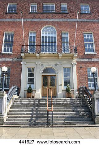 Stock Photo - Facade of building, Dublin, Republic of Ireland . Fotosearch