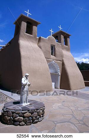 Picture - Facade of church, Taos, Taos County, New Mexico, USA . Fotosearch