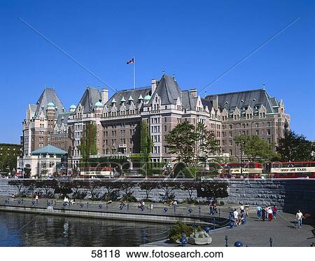 Facade of hotel, Empress Hotel, Victoria, Vancouver Island, British Columbia, Canada View Large Photo Image Stock Photo - Facade of hotel, Empress Hotel, Victoria, Vancouver Island, British Columbia, Canada . Fotosearch