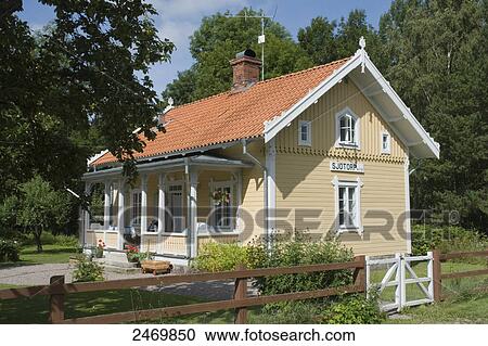 Facade of house, Sjoetorp, Sweden View Large Photo Image Stock Image - Facade of house, Sjoetorp, Sweden . Fotosearch