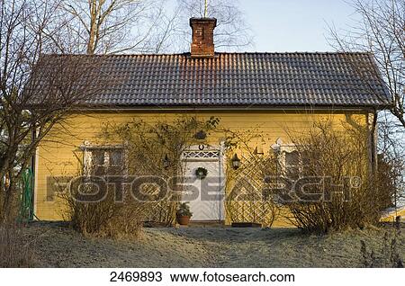 Stock Image - Facade of house, Tatorp, Gota Canal, Sweden . Fotosearch