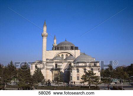 Stock Photograph - Facade of mosque, Konya, Konya Province, Central Anatolian Region, Turkey . Fotosearch