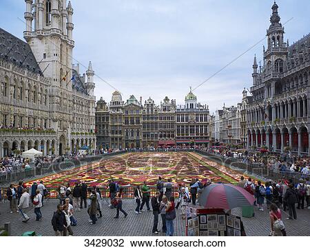 Flower bed at Grote Markt, Brussels, Belgium, Europe View Large Photo Image Stock Image - Flower bed at Grote Markt, Brussels, Belgium, Europe . Fotosearch