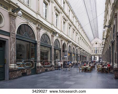Galeries Royales Saint-Hubert, Brussels, Belgium, Europe View Large Photo Image Stock Photo - Galeries Royales Saint-Hubert, Brussels, Belgium, Europe . Fotosearch