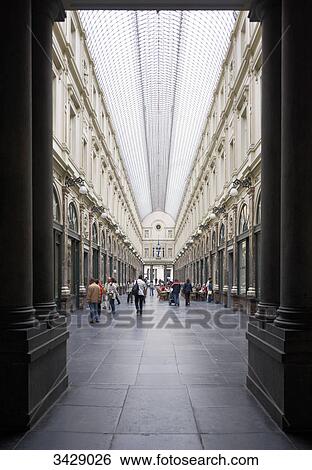 Galeries Royales Saint-Hubert, Brussels, Belgium, Europe View Large Photo Image Stock Photograph - Galeries Royales Saint-Hubert, Brussels, Belgium, Europe . Fotosearch