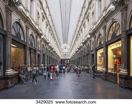 Stock Photography - Galeries Royales Saint-Hubert, Brussels, Belgium, Europe . Fotosearch