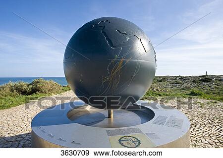 Stock Photo - Globe in Fortaleza de Sagres, Sagres, Algarve, Portugal . Fotosearch