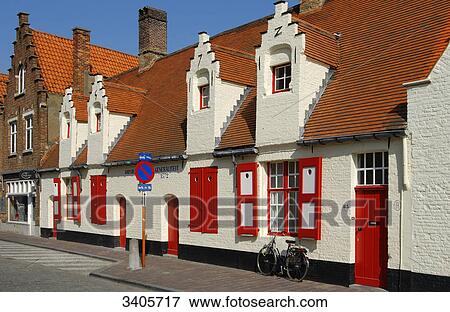 Stock Photo - Godshuis de Generaliteit 1572, Bruges, Flanders, Belgium . Fotosearch