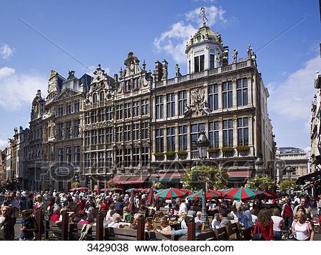 Guild houses, Grote Markt, Brussels, Belgium, Europe View Large Photo Image Stock Photo - Guild houses, Grote Markt, Brussels, Belgium, Europe . Fotosearch