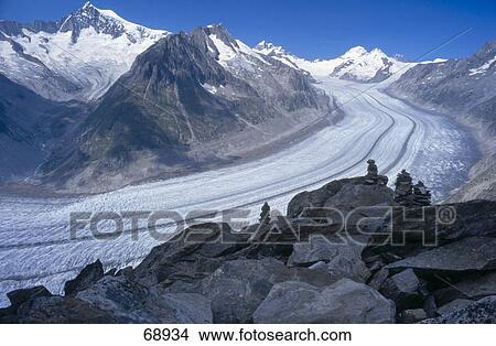 High angle view of a glacier, Grosser Aletschgletscher, Switzerland View Large Photo Image Picture - High angle view of a glacier, Grosser Aletschgletscher, Switzerland . Fotosearch