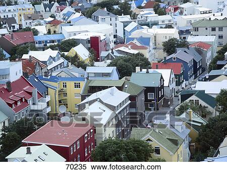 High angle view of buildings, Reykjavik, Iceland View Large Photo Image Stock Photography - High angle view of buildings, Reykjavik, Iceland . Fotosearch