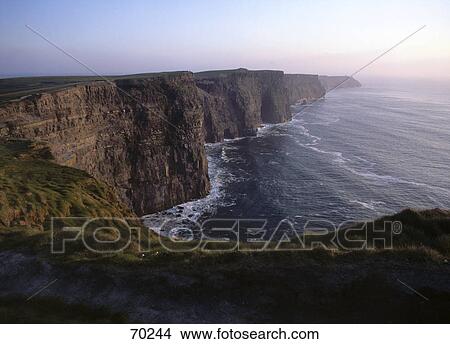 High angle view of coastline, Doolin, Cliffs Of Moher, County Clare, Munster, Republic Of Ireland View Large Photo Image Picture - High angle view of coastline, Doolin, Cliffs Of Moher, County Clare, Munster, Republic Of Ireland . Fotosearch