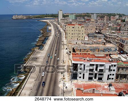 High angle view of traffic on road, Havana, Cuba View Large Photo Image Picture - High angle view of traffic on road, Havana, Cuba . Fotosearch