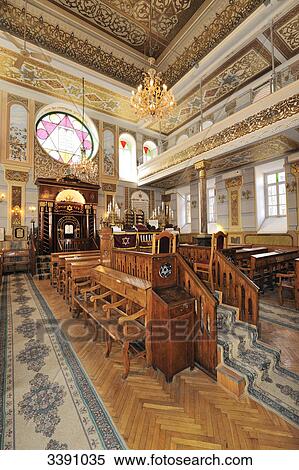 Stock Photography - Interior shot of an empty synagogue, Tbilisi, Georgia . Fotosearch