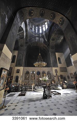 Stock Image - Interior view of Sioni Cathedral, Tbilisi, Georgia . Fotosearch