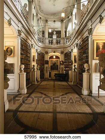 Stock Photography - Interiors of library, Duchess Anna Amalia Library, Weimar, Thuringia, Germany . Fotosearch