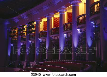 Stock Image - Interiors of theatre, Warsaw, Poland . Fotosearch