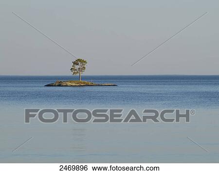 Island in lake, Lake Vattern, Granvik, Sweden View Large Photo Image Stock Photograph - Island in lake, Lake Vattern, Granvik, Sweden . Fotosearch