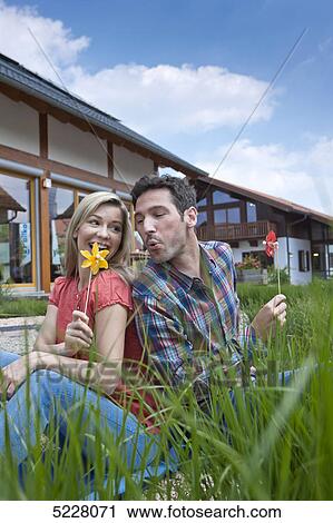 Stock Image - Lehner energy house, Poing, Bavaria, Germany, Europe . Fotosearch