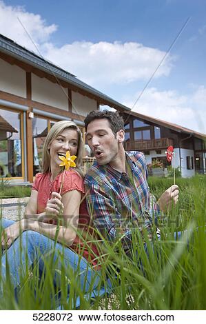 Stock Image - Lehner energy house, Poing, Bavaria, Germany, Europe . Fotosearch