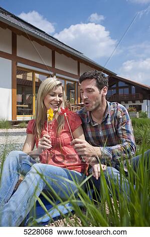 Stock Photo - Lehner energy house, Poing, Bavaria, Germany, Europe . Fotosearch