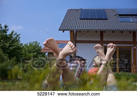 Stock Photo - Lehner energy house, Poing, Bavaria, Germany, Europe . Fotosearch