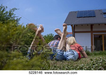 Stock Photograph - Lehner energy house, Poing, Bavaria, Germany, Europe . Fotosearch