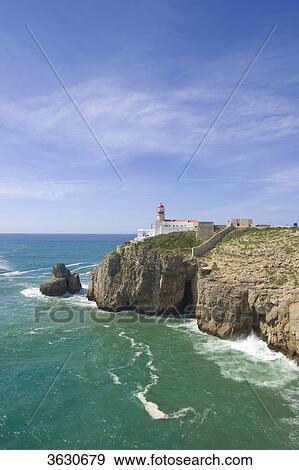 Lighthouse at the Cabo de Sao Vicente, Algarve, Portugal View Large Photo Image Stock Photo - Lighthouse at the Cabo de Sao Vicente, Algarve, Portugal . Fotosearch