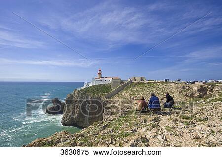 Stock Photography - Lighthouse at the Cabo de Sao Vicente, Algarve, Portugal . Fotosearch