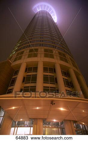 Low angle view of bank building lit up at night, Westendtower, Frankfurt, Hesse, Germany View Large Photo Image Stock Image - Low angle view of bank building lit up at night, Westendtower, Frankfurt, Hesse, Germany . Fotosearch