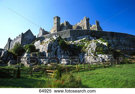 Low angle view of castle, Rock of Cashel, County Tipperary, Republic Of Ireland View Large Photo Image Stock Photography - Low angle view of castle, Rock of Cashel, County Tipperary, Republic Of Ireland . Fotosearch