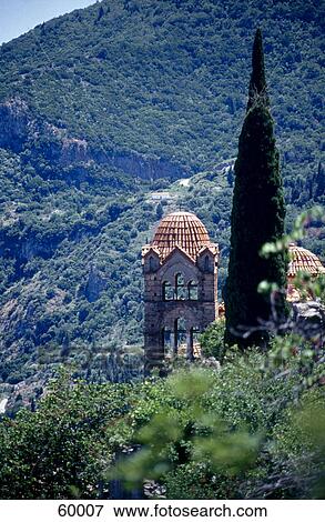 Low angle view of church, Mystras, Peloponnese, Greece, France, Europe View Large Photo Image Stock Photo - Low angle view of church, Mystras, Peloponnese, Greece, France, Europe . Fotosearch