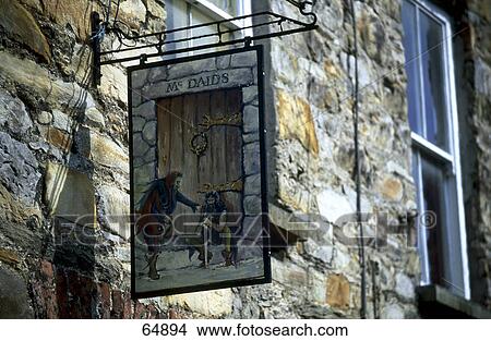 Low angle view of pub sign, Rathmelton, County Donegal, Republic Of Ireland View Large Photo Image Picture - Low angle view of pub sign, Rathmelton, County Donegal, Republic Of Ireland . Fotosearch