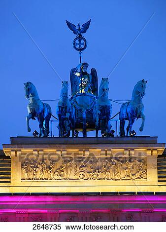 Stock Photography - Low angle view of quadriga statue, Berlin, Germany, Europe . Fotosearch