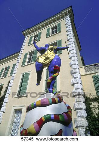 Stock Photography - Low angle view of sculpture in front of museum, Provence, France . Fotosearch